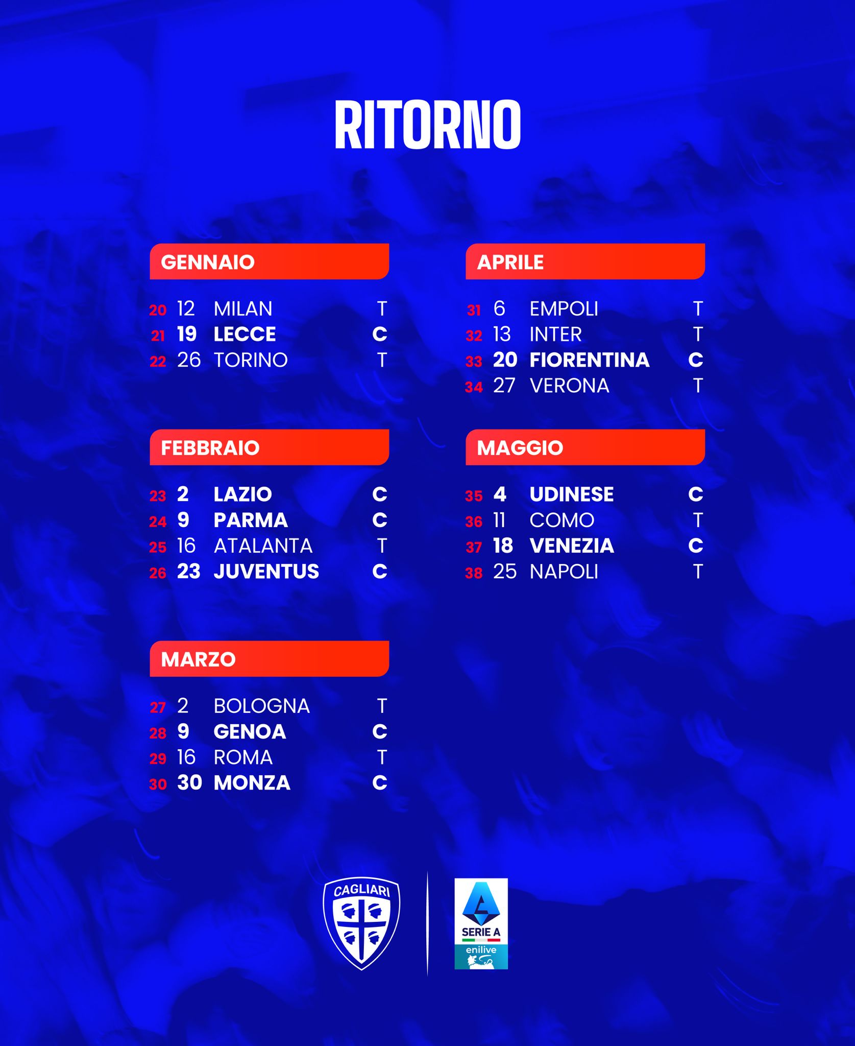 Serie A 2024/2025 our fixtures